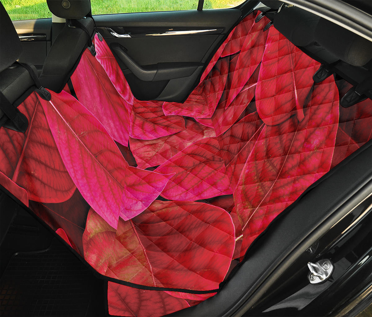 Red Leaf Print Pet Car Back Seat Cover
