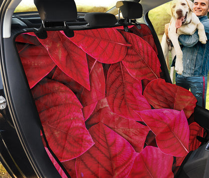 Red Leaf Print Pet Car Back Seat Cover