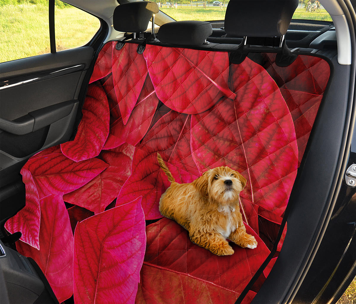 Red Leaf Print Pet Car Back Seat Cover
