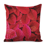 Red Leaf Print Pillow Cover
