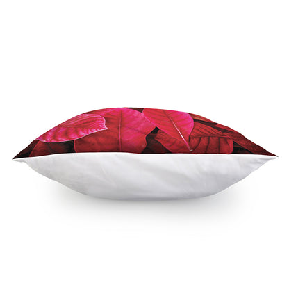 Red Leaf Print Pillow Cover
