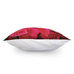 Red Leaf Print Pillow Cover