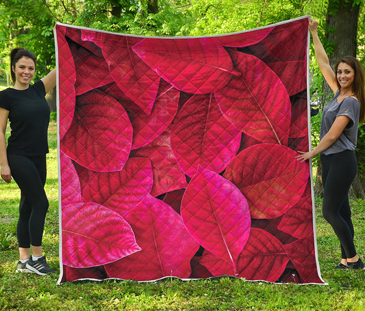 Red Leaf Print Quilt