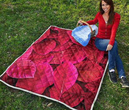 Red Leaf Print Quilt