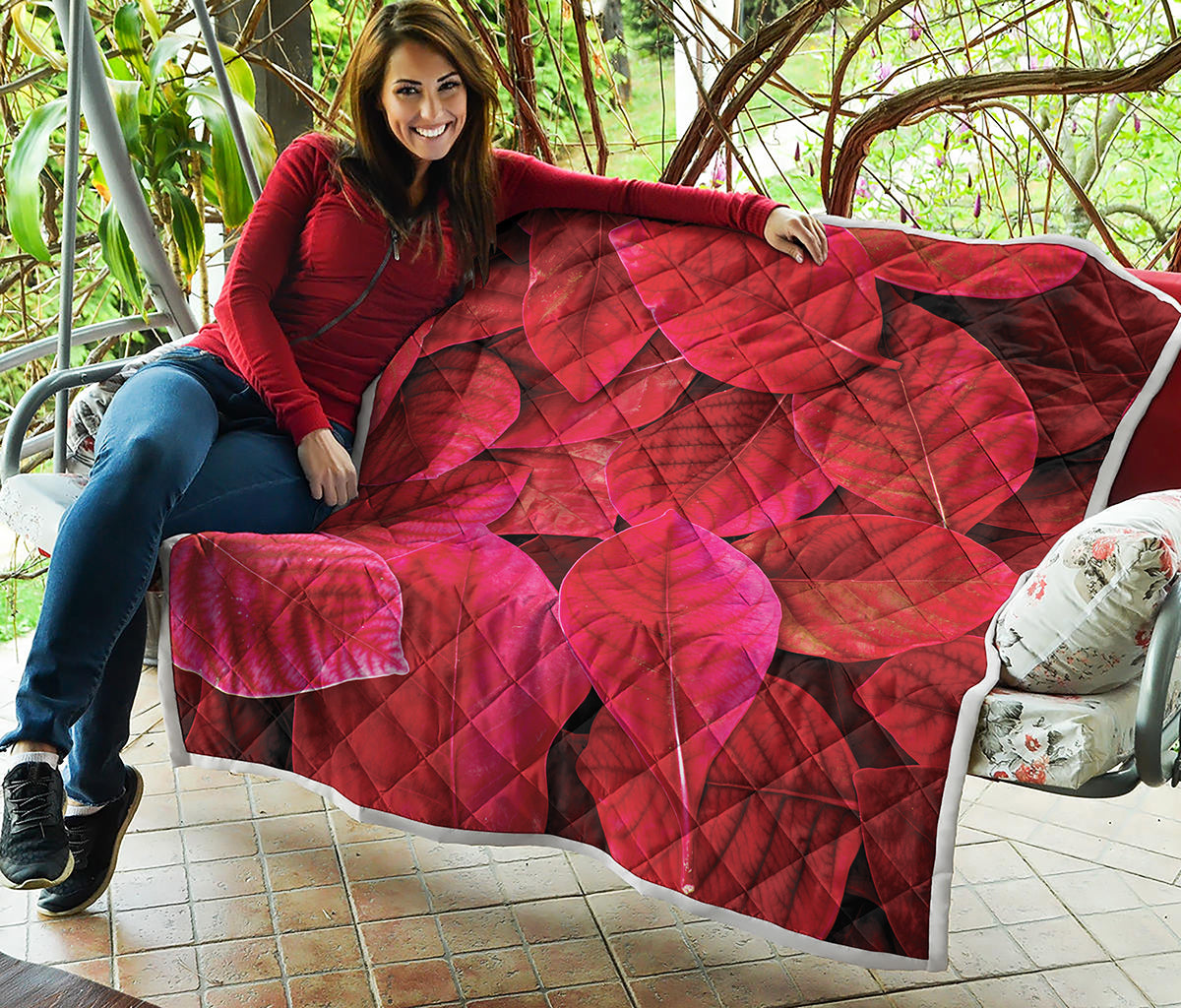 Red Leaf Print Quilt