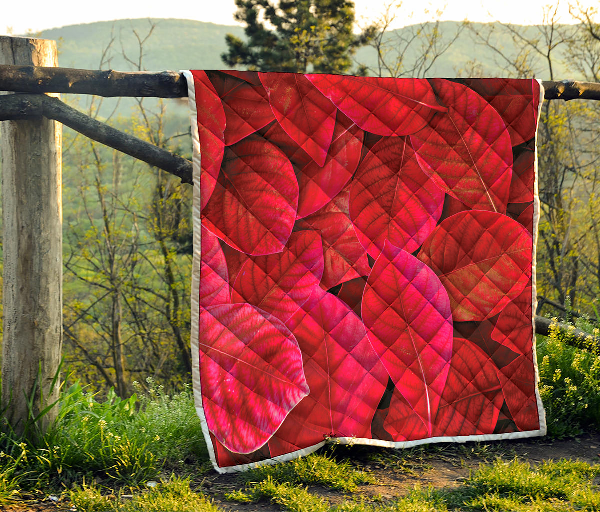 Red Leaf Print Quilt