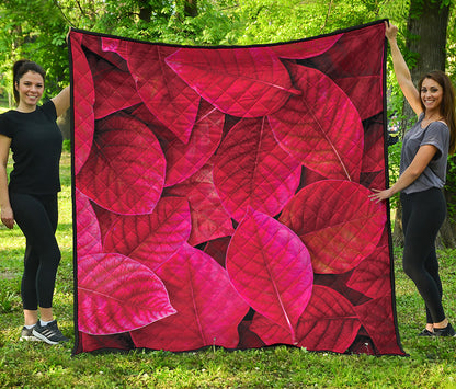Red Leaf Print Quilt