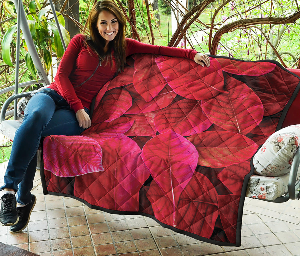 Red Leaf Print Quilt