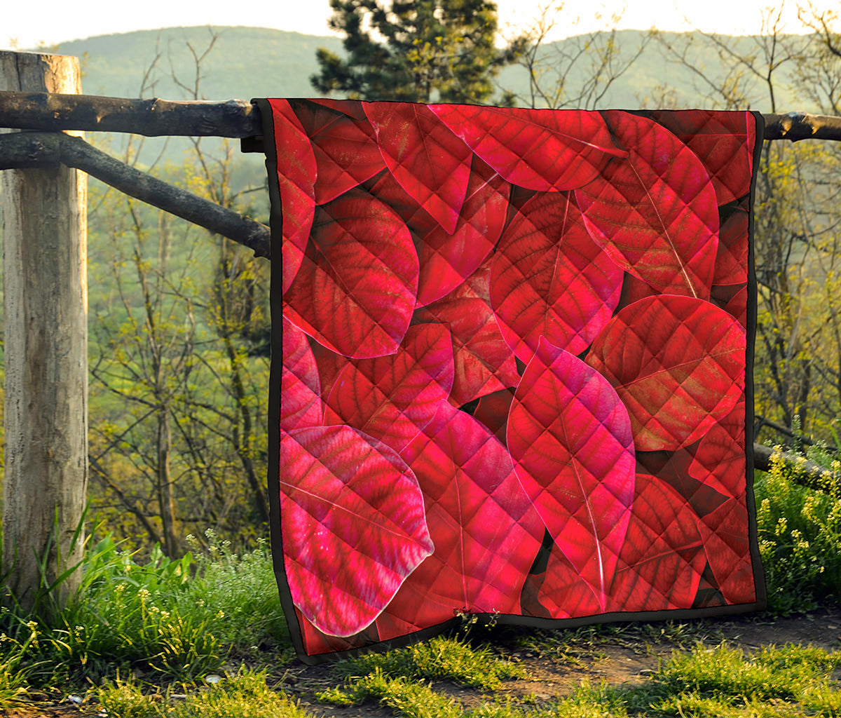Red Leaf Print Quilt