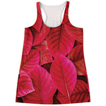 Red Leaf Print Women's Racerback Tank Top