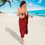 Red Leopard Print Beach Sarong Wrap