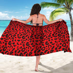 Red Leopard Print Beach Sarong Wrap