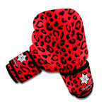 Red Leopard Print Boxing Gloves