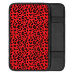 Red Leopard Print Car Center Console Cover