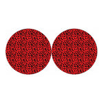 Red Leopard Print Car Coasters