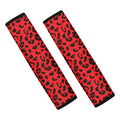 Red Leopard Print Car Seat Belt Covers