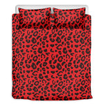 Red Leopard Print Duvet Cover Bedding Set