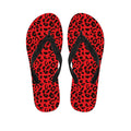 Red Leopard Print Flip Flops