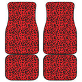 Red Leopard Print Front and Back Car Floor Mats