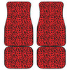 Red Leopard Print Front and Back Car Floor Mats