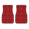 Red Leopard Print Front Car Floor Mats