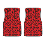 Red Leopard Print Front Car Floor Mats