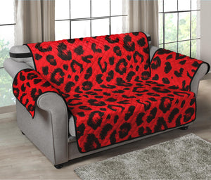 Red Leopard Print Loveseat Protector