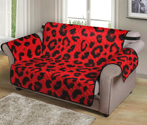 Red Leopard Print Loveseat Protector