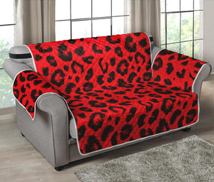 Red Leopard Print Loveseat Protector