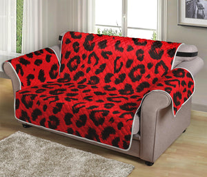 Red Leopard Print Loveseat Protector