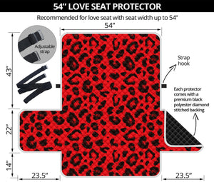 Red Leopard Print Loveseat Protector