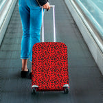 Red Leopard Print Luggage Cover