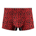 Red Leopard Print Men's Boxer Briefs
