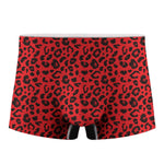 Red Leopard Print Men's Boxer Briefs