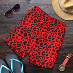 Red Leopard Print Men's Shorts