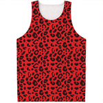 Red Leopard Print Men's Tank Top