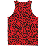 Red Leopard Print Men's Tank Top