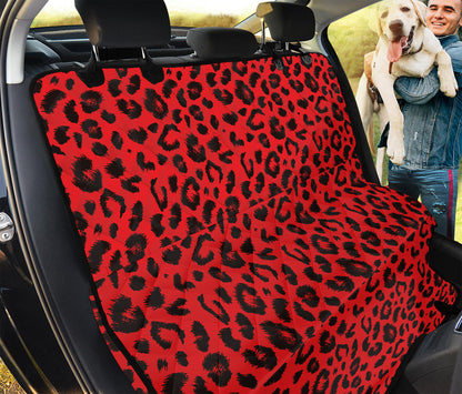 Red Leopard Print Pet Car Back Seat Cover