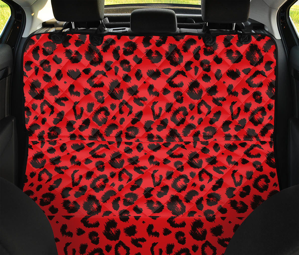 Red Leopard Print Pet Car Back Seat Cover