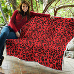 Red Leopard Print Quilt