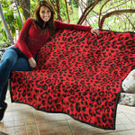 Red Leopard Print Quilt