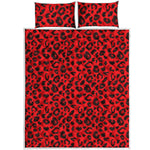 Red Leopard Print Quilt Bed Set