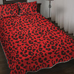 Red Leopard Print Quilt Bed Set