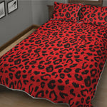 Red Leopard Print Quilt Bed Set