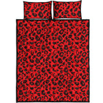 Red Leopard Print Quilt Bed Set