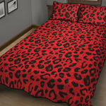 Red Leopard Print Quilt Bed Set