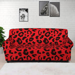 Red Leopard Print Sofa Cover