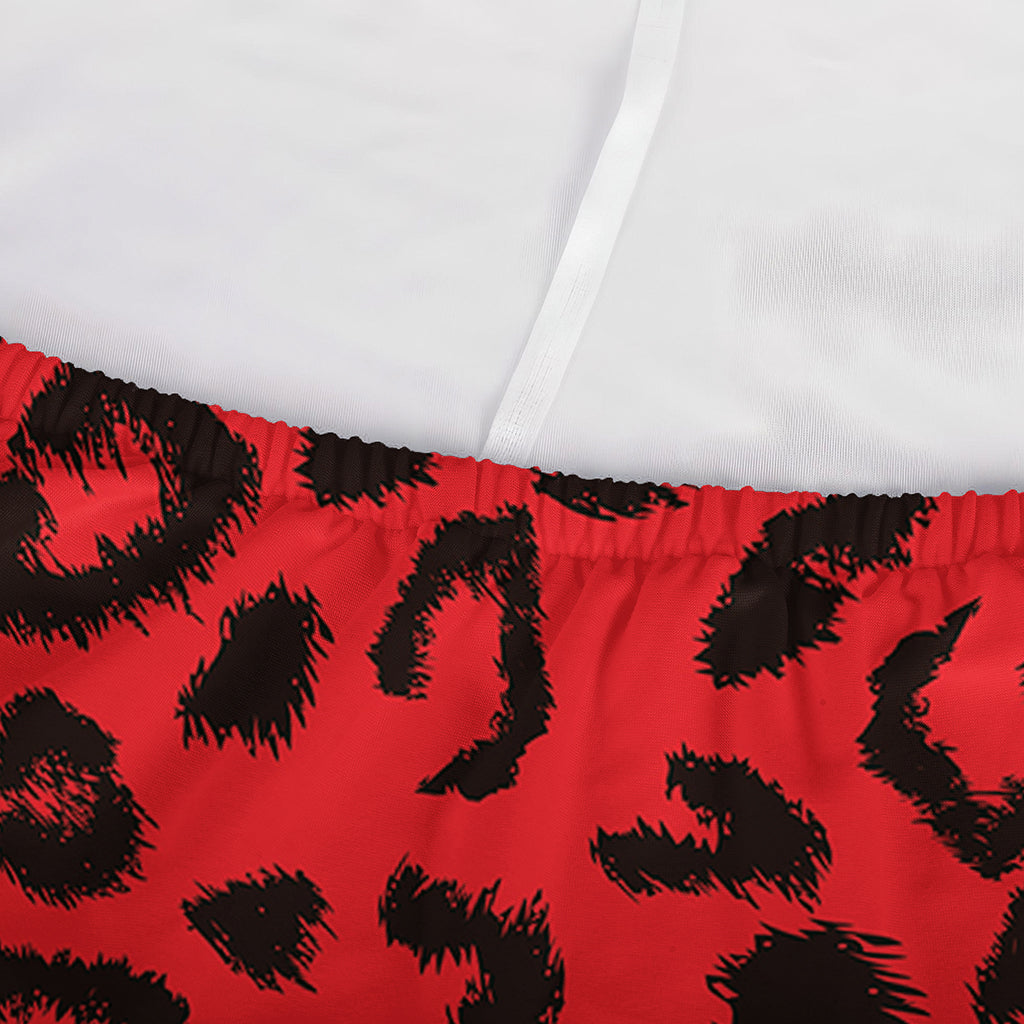 Red Leopard Print Sofa Cover