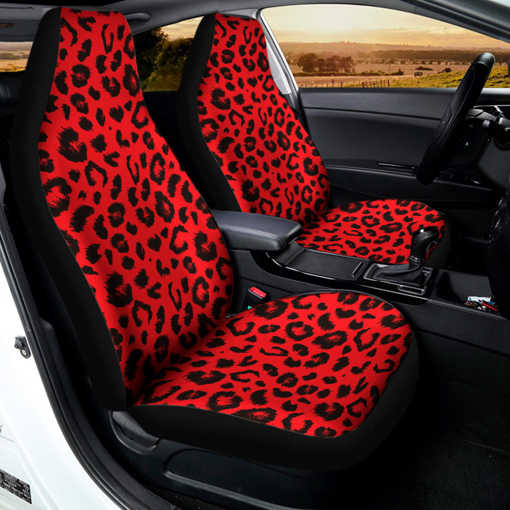 Red Leopard Print Universal Fit Car Seat Covers