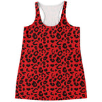 Red Leopard Print Women's Racerback Tank Top